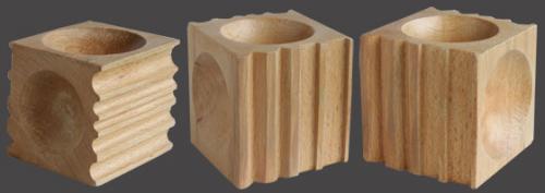 Formblock med urtag för att kunna göra strängar och plattor i olika skepnader