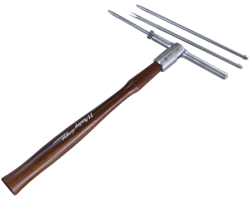 Infattningshammare speciellt gjord för sarginfattning. För att få ett kontrollerat och jämt slag