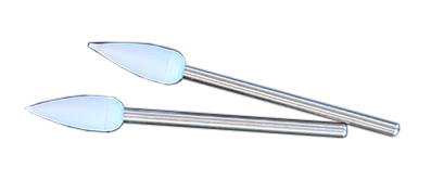 Poler- slipkon, fin,  inte hård. 2 st. Ljusblå. Slipkorn inbakade i en silionkon.