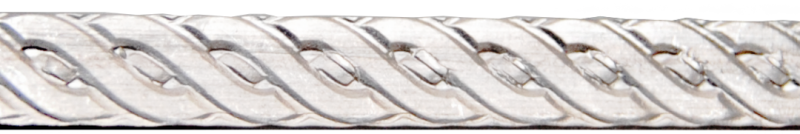 Sarg eller dekorband 6,4 mm brett "rep" 0,8 mm Sterlingsilver