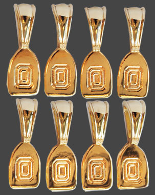 Hänge 8 st förgyllda 25 mm med en linje i relief