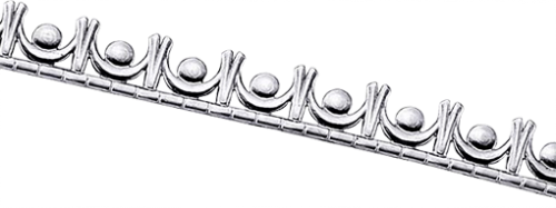 Sarg eller dekorband Argentium 940, 5,4 mm brett silver, 0,66 tjockt. Köps per 10 cm.