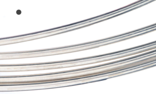 Silvertråd Argentium rund 0,5 mm, standard. Säljs per meter