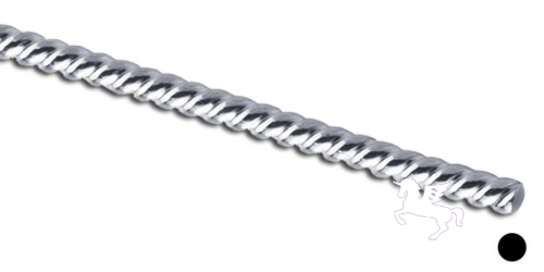 Argentium 935 silver rund 0,8 mm vriden. Priset är per 1/2 meter.
