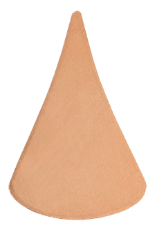 Koppar droppe 33 x 22 mm, 1 mm tjock.