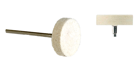 Polertrissa hård filt, diameter22 mm tjocklek 6 mm.  Skaft 2,35 mm
