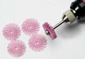 Polertrissa 4 st rosa, finkornig. (600 grit,12 micron) Skall sitta minst 4 trissor på en mandrel.