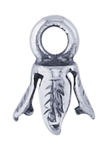 Avslut Sterlingsilver 2 st för att få en ögla på en läderrem eller tråd