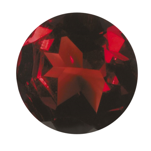 Granat 4mm rund, facetterad. Äkta Granat, ej cubic zirkon.