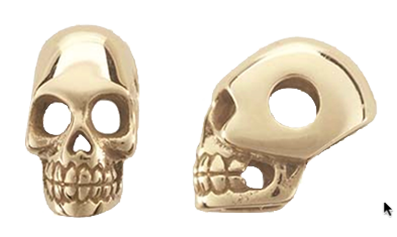 Brons dödskalle 11 x 6 x 7 mm . Hålet är ca 2,5 mm.