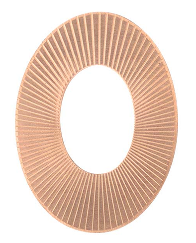Koppar texturerad oval 38 x 28 mm, 1 mm tjock