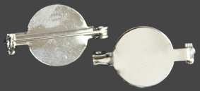 Brosch, 2 st,  platta med broschnål för att kunna limma på dekoration t.ex glas