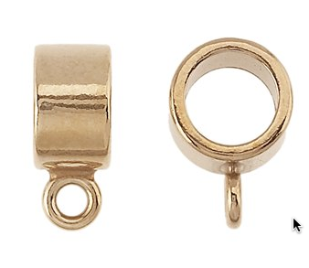 Brons ring med fästögla t.ex för läderrem. Öppning 5,6 mm