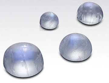 Månsten regnbåge 4 mm rund cabochon