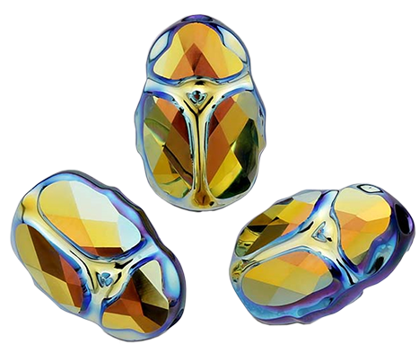 Scarabé i gjutet glas med skimmer Jetab. 12 mm lång