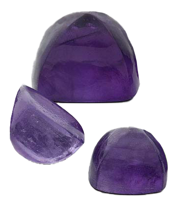 Ametist cushion sugar loaf cut  4x4 mm cabochon