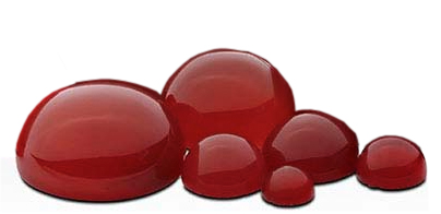 Karneol 2 st 4 mm rund cabochon. Priset är för två.