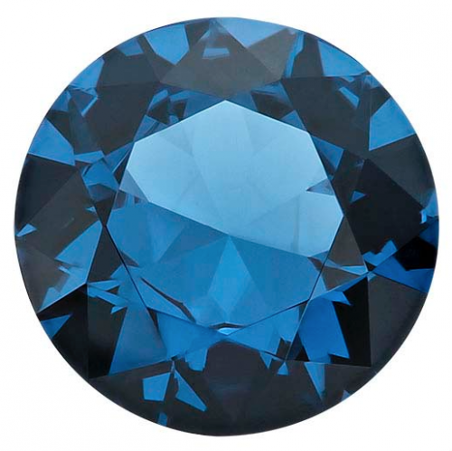 Zirkonia Stålblå 4 mm rund facettslipad
