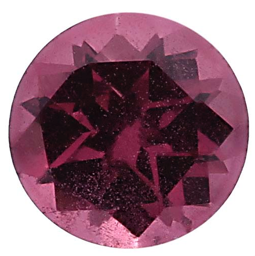 Granat 2,5 mm "Rhodolite". färgen innehåller rosa toner med mörk röd.