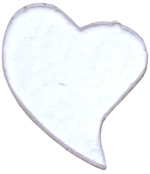 Täckglas Hjärta svängt, ca 3 cm brett