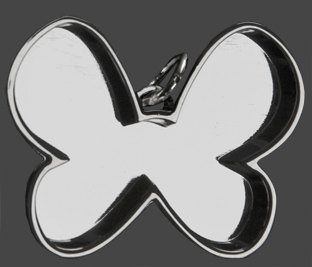 Hänge Fjäril försilvrad med upphäng. Design Lisa Pavelka