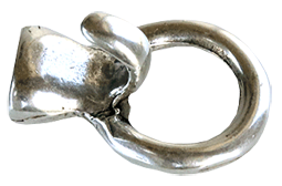 Lås för rund 5 mm läderrem. "antiksilver".