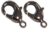 Lås, "krabbklo" 2st gråsvart (gunmetal), 12 x 7 mm .