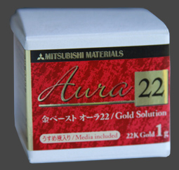 Aura 22 karats guld i Lerform. 1 gram
