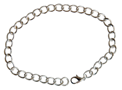 Armband försilvrat 9cm m lås och bindring.