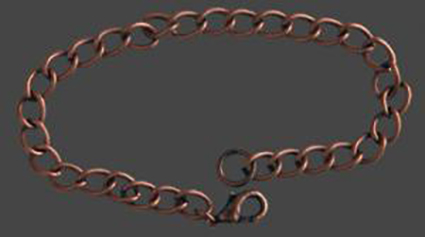 Armband "antik koppar" 19cm med lås och bindring.