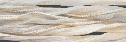 Sidenband, tvättat och handfärgat 18 mm brett, krusigt, 1meter.