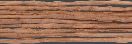 Sidenband, vävt, tvättat och handfärgat 3 mm, 1meter.