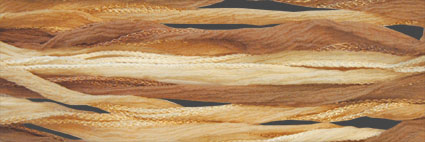 Sidenband, tvättat och handfärgat 18 mm brett, krusigt, 1meter.