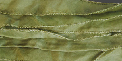 Sidenband, tvättat och handfärgat 20 mm brett, 1meter.