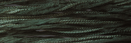 Sidenband, tvättat och handfärgat 18 mm brett, krusigt, 1meter.