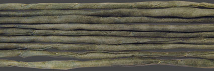 Sidenband, vävt, tvättat och handfärgat 3 mm, 1meter.