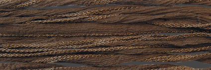 Sidenband, tvättat och handfärgat 18 mm brett, krusigt, 1meter.