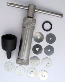 Silversprits med 10 munstycken. Helt i rostfritt stål. Klicka på bilden för exempel.