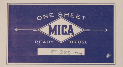 Mica skiva 7,5x 12,5 cm