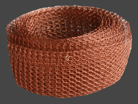Koppartonad, tät väv, tunn tråd, 15 mm bred, 1 meter lång