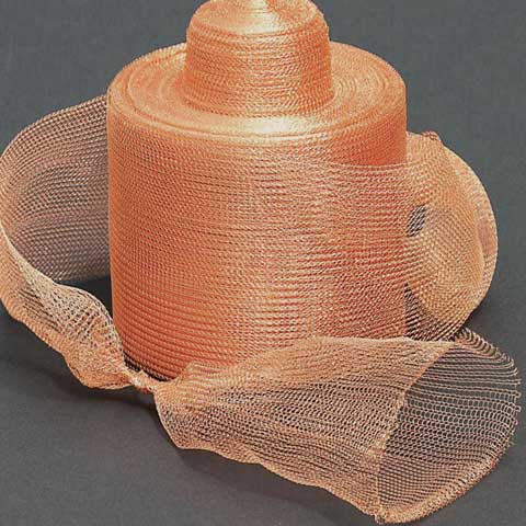 Kopparton, tät väv, tunn tråd. 8,5cm bred. 1 meter.