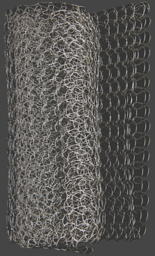 Stålgrå, 8,5cm bred. Gles väv, grov tråd. Finns i längden 22 cm