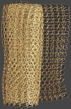 Ljus guldton, 8,5cm bred. Gles väv, grov tråd. Finns i längden 22 cm