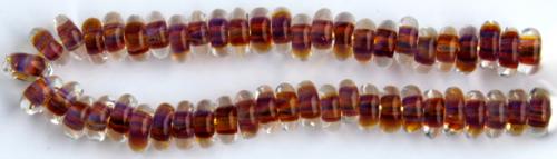 Glasringpärlor 25st multifärgad brun med svag violett, typ donut