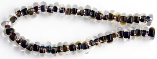 Glasringpärlor 25st multifärgad brun med blått, typ donut