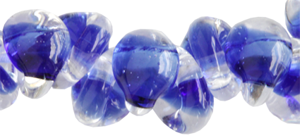 Glasdroppar i en "strand" om ca 25 st. Blå-blå