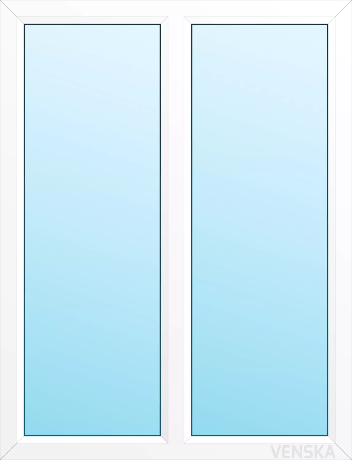 Fast PVC-fönster Light mittpost