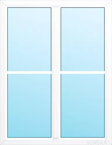 Fast PVC-fönster Original mittpost 4 rutor