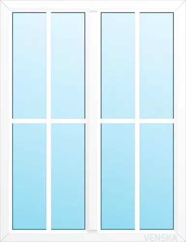 Fast PVC-fönster Original mittpost 8 rutor