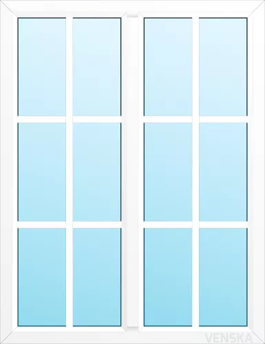 Fast PVC-fönster Original mittpost 12 rutor